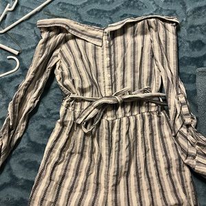 Off shoulder long sleeve romper